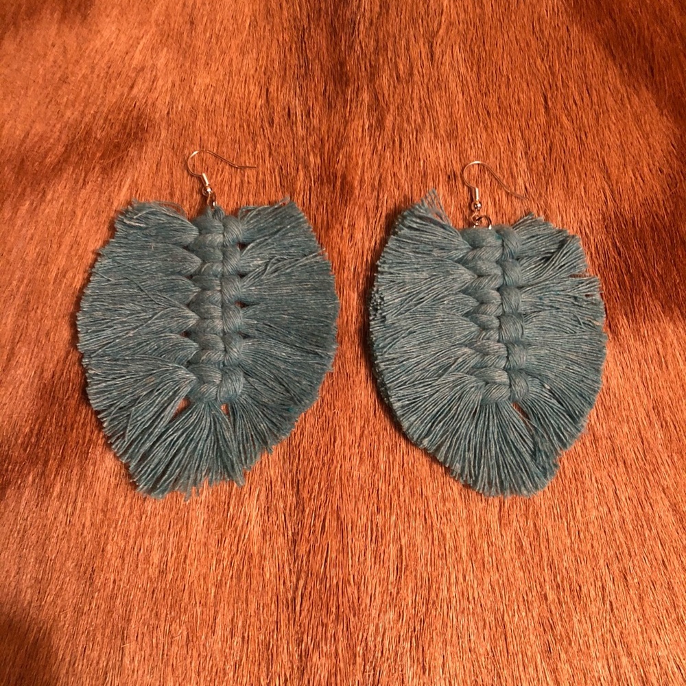 Turquoise hand made boho ear rings